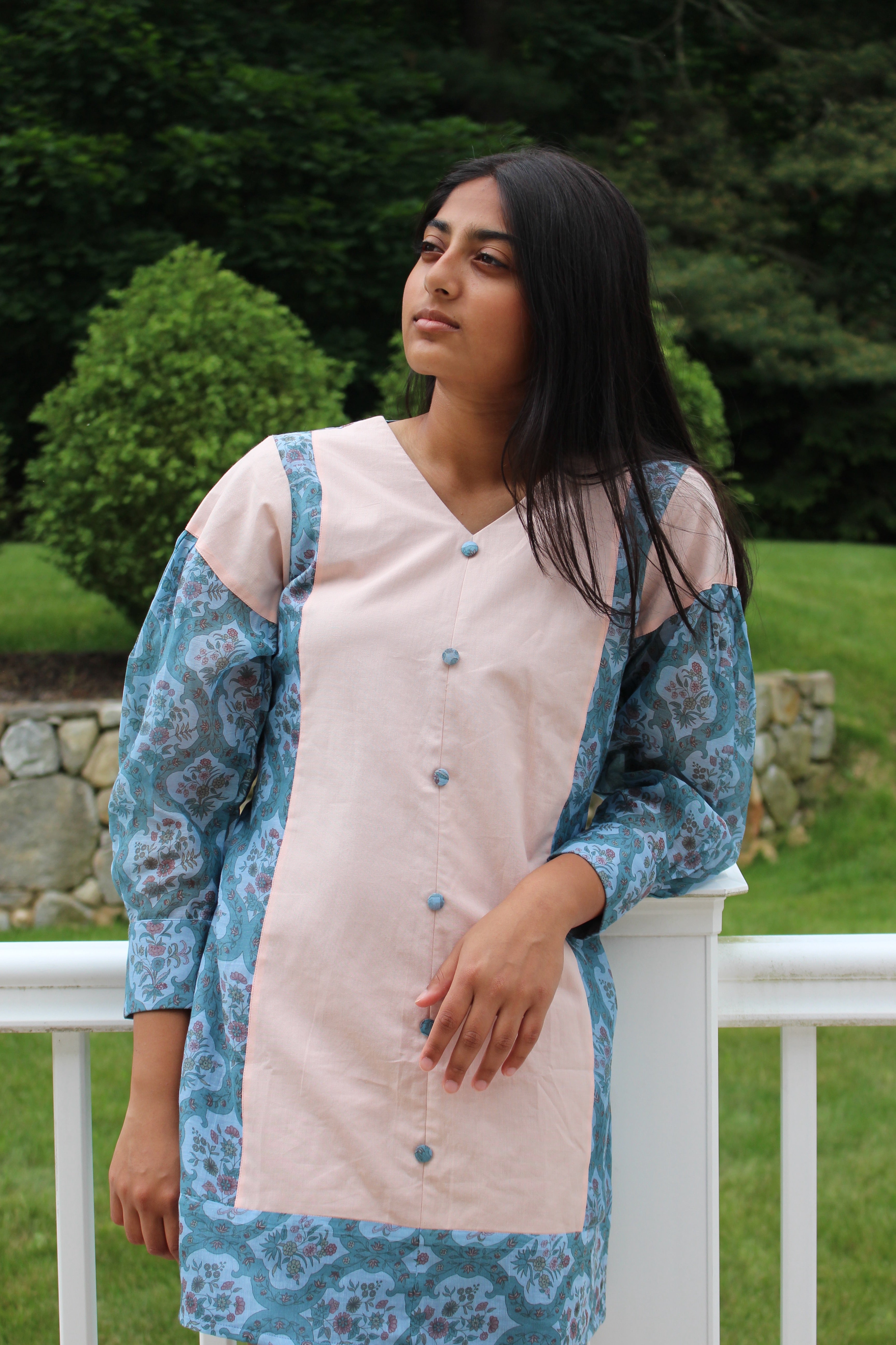 Chanderi Back Detail Short Dress