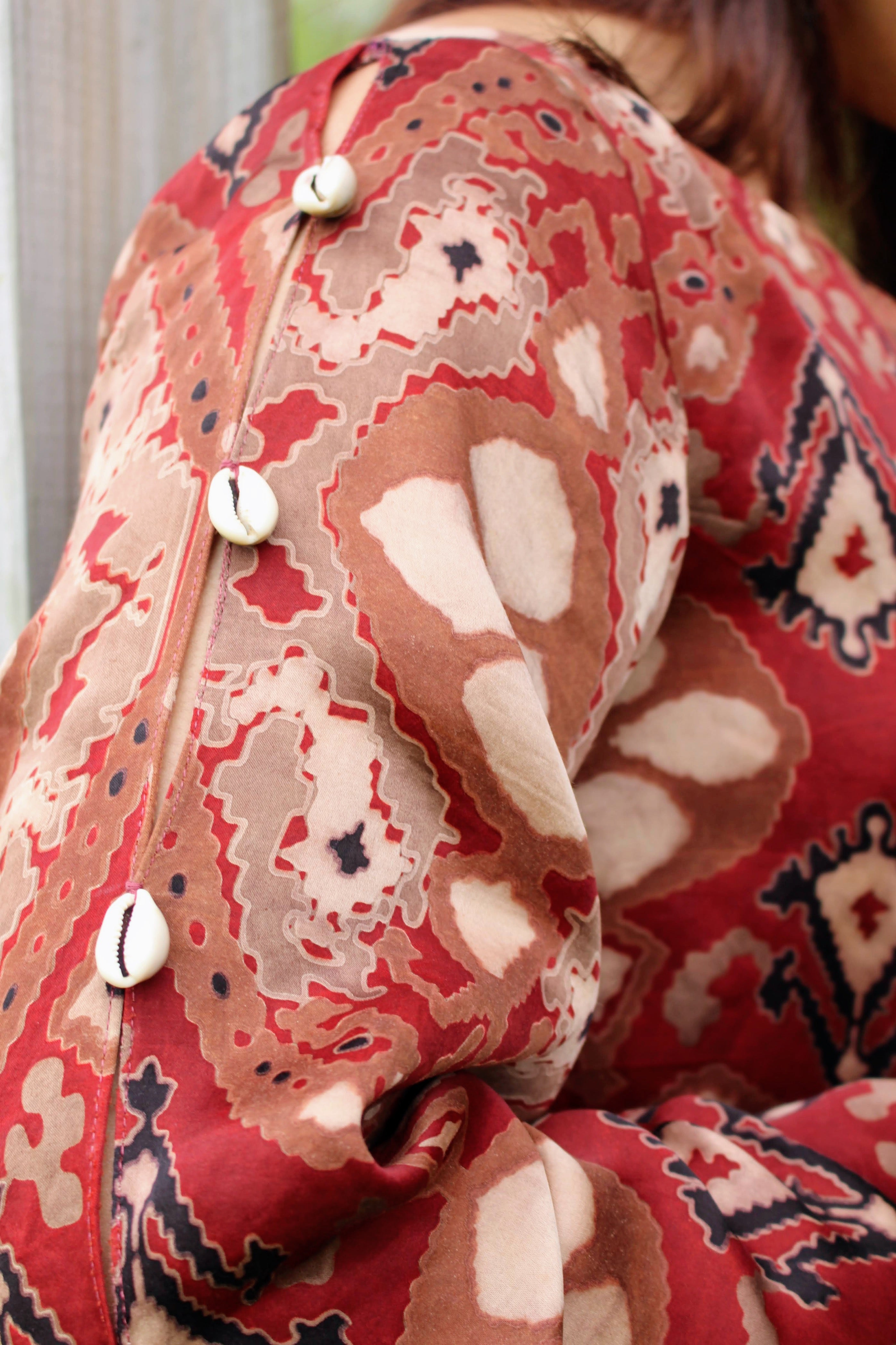 Shell Detail Modal Silk Dress