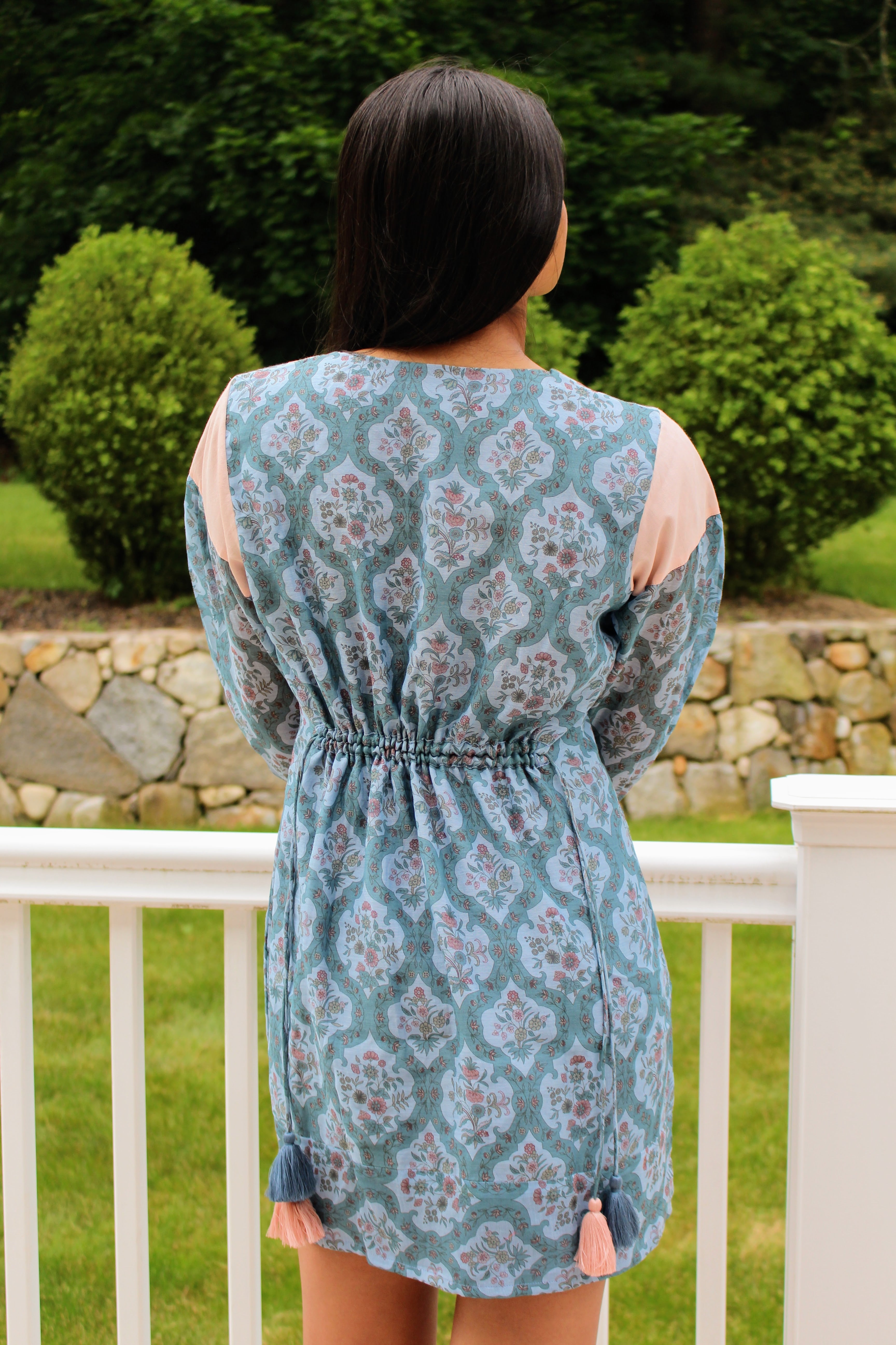 Chanderi Back Detail Short Dress
