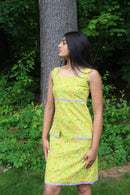 Lime green Cotton Hakoba Dress