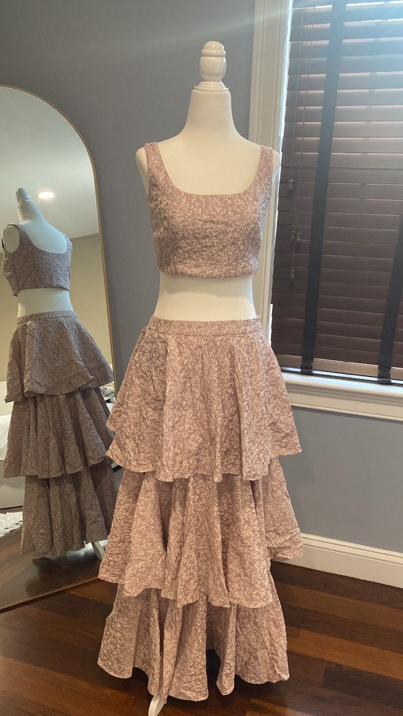 Lavender/Plum Crop and Bottom Set