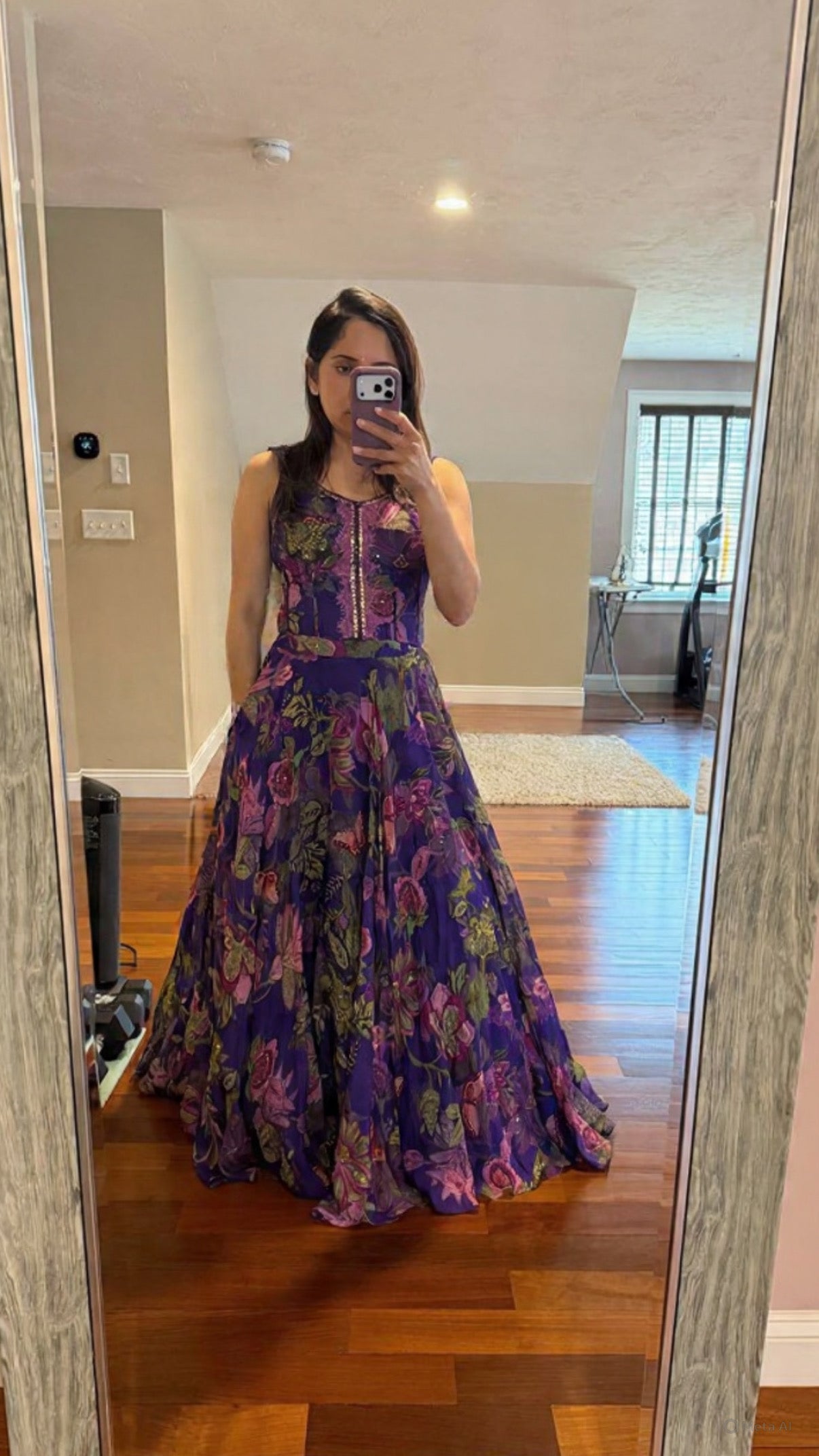 Floral Organza Corset Lehenga