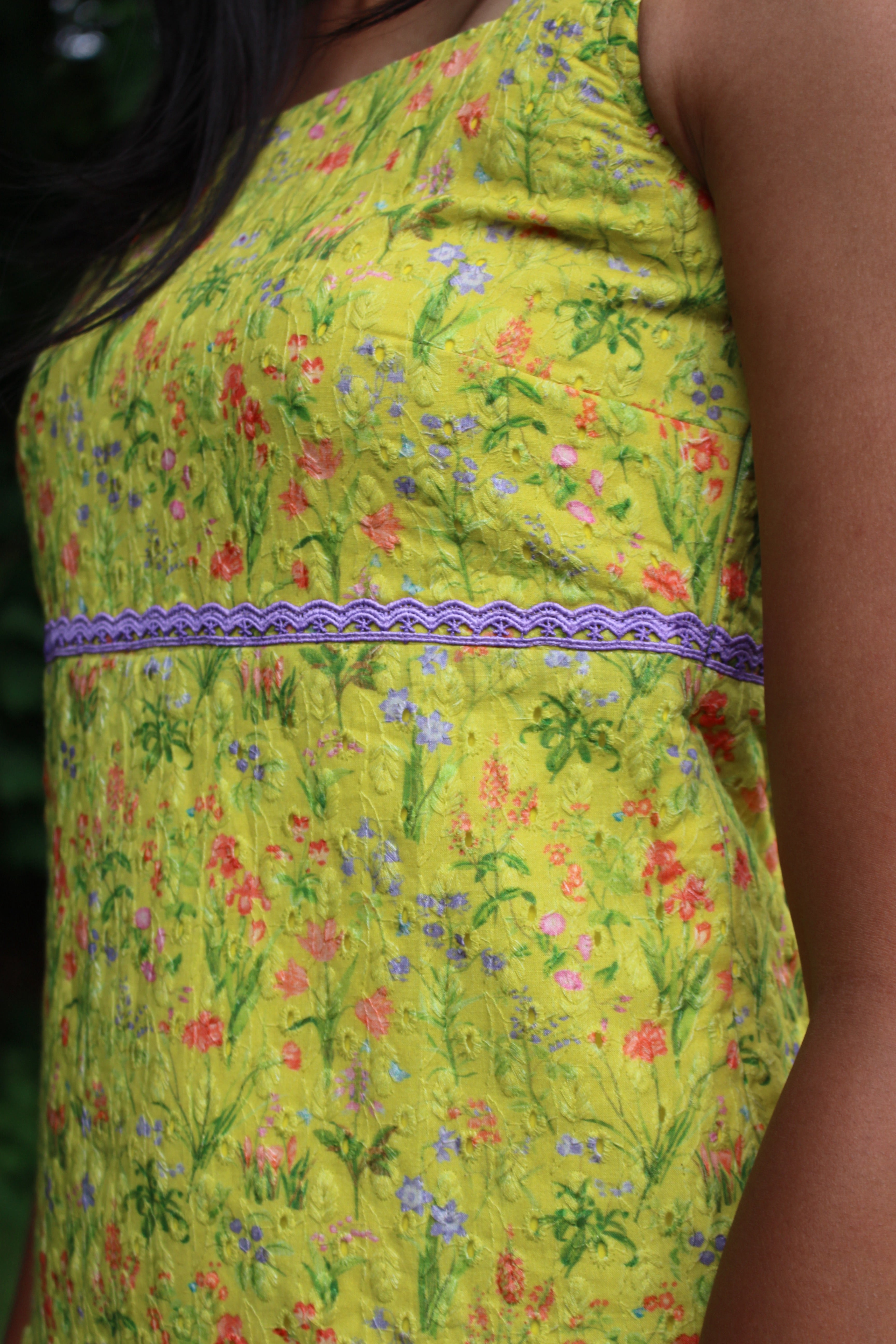 Lime green Cotton Hakoba Dress