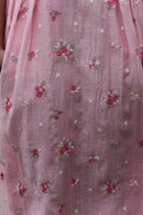 Embroidered Pure Chanderi Drop Waist Midi Dress
