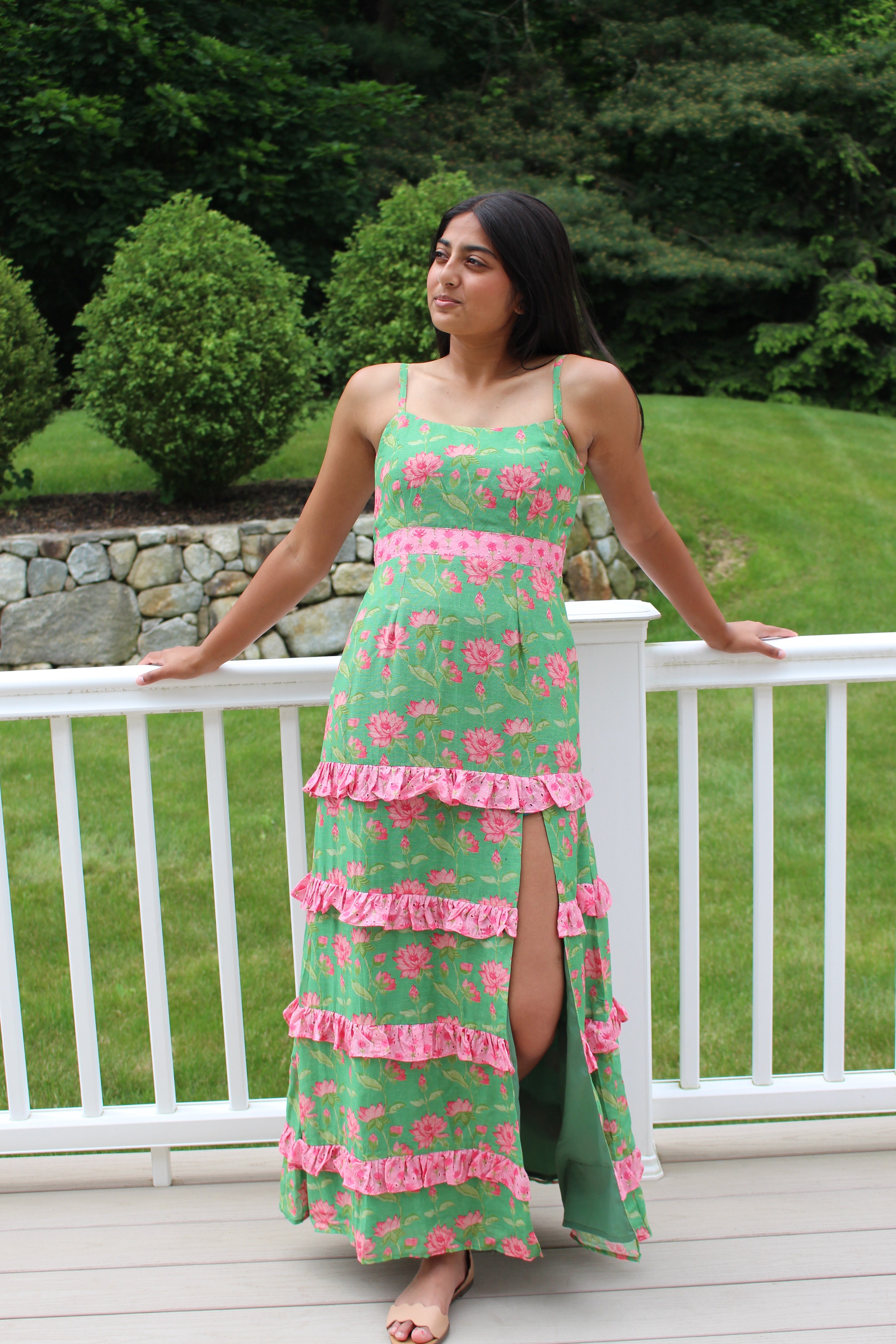 Floral Linen Maxi Dress
