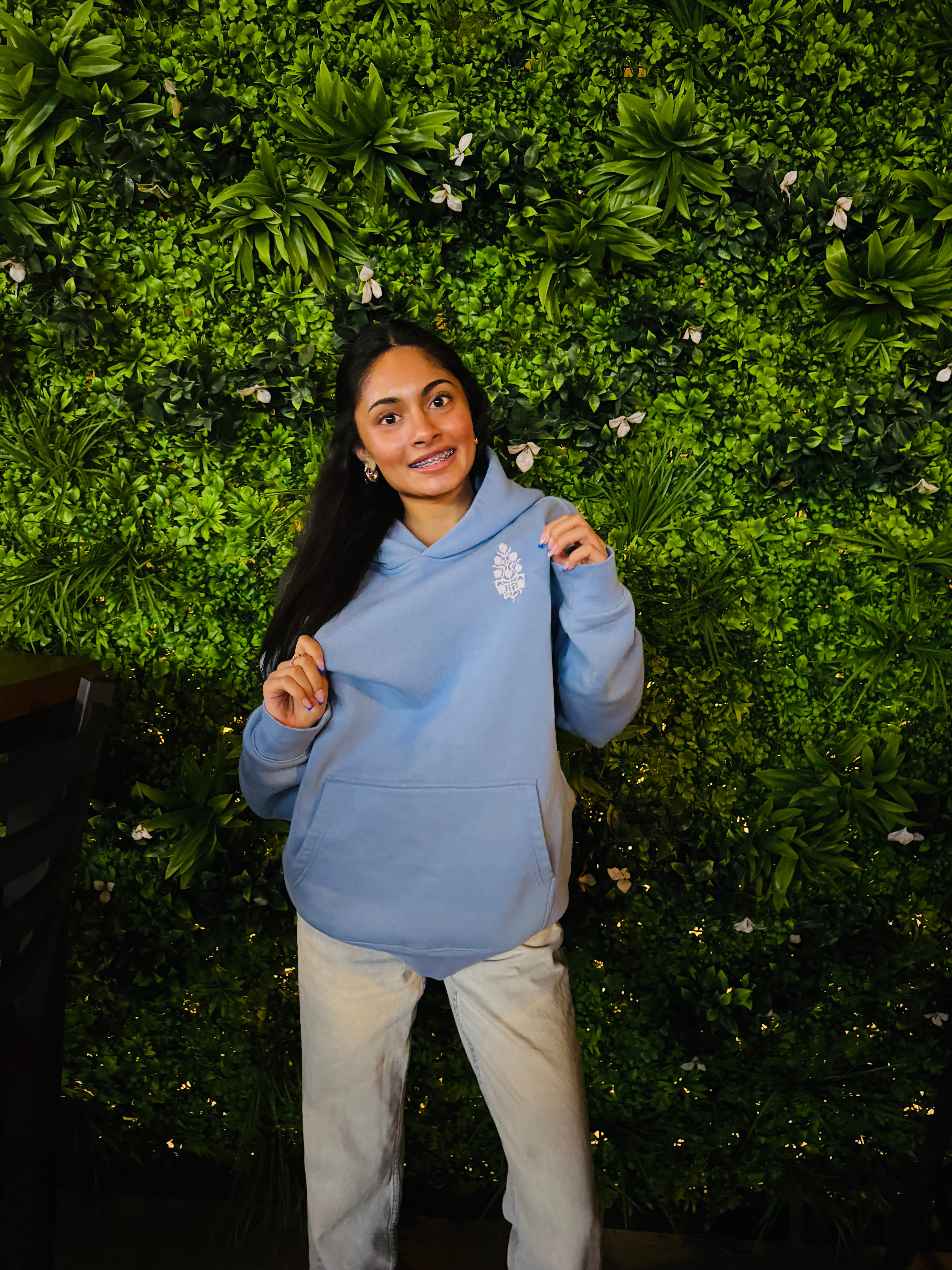 Unisex oversized heavyweight cotton hoodie with embroidery