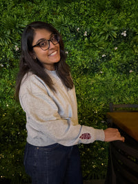 Unisex organic cotton oversized sweatshirt with embroidery