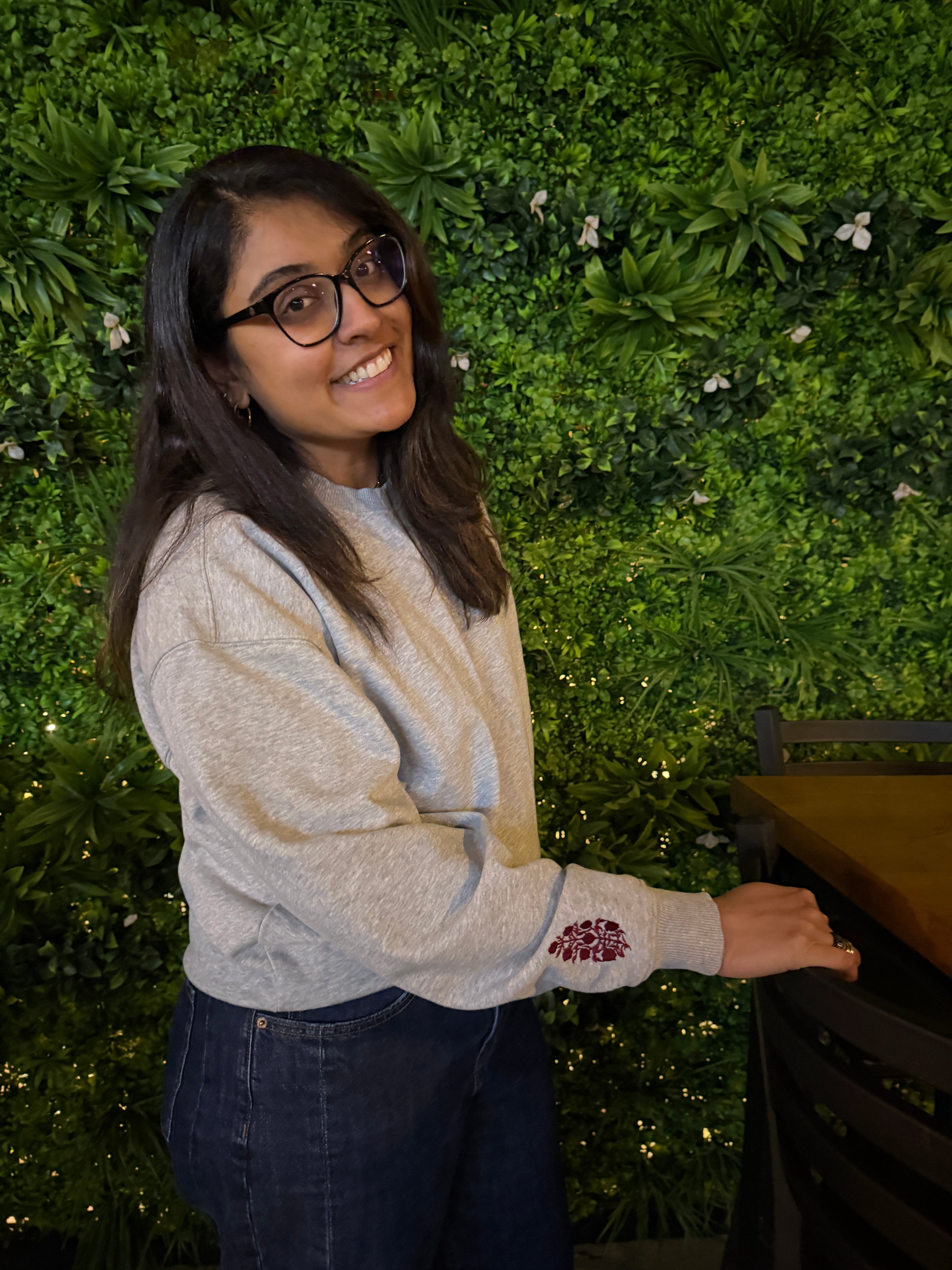 Unisex organic cotton oversized sweatshirt with embroidery