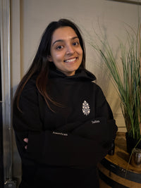 Indian-American hoodie with embroidery (Unisex oversized heavyweight cotton)