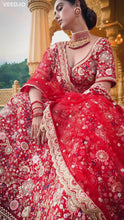 Load and play video in Gallery viewer, Red Bridal Lehenga

