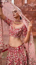 Load and play video in Gallery viewer, Red/Pink Bridal Lehenga
