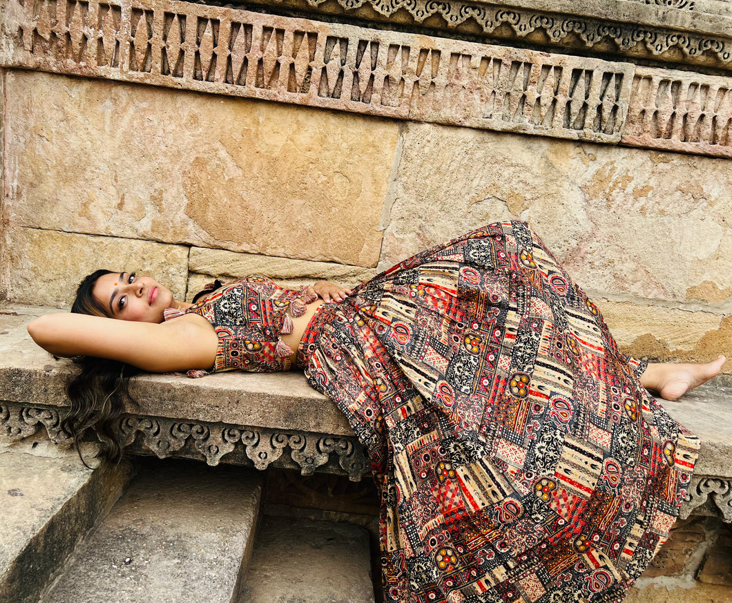 Gray Boho Lehenga