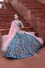 Load image into Gallery viewer, Blue/Pink Bridal Lehenga
